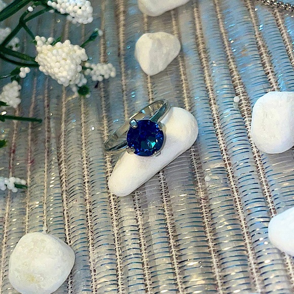 Sterling Silver Swarovski Turquoise Jewelry Set. Anklet, Earrings, Ring - Picture 5 of 14